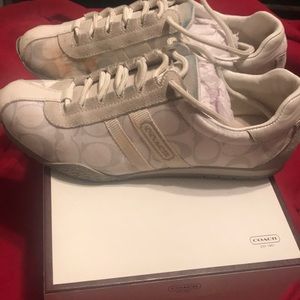 7.5 White Coach Tennis Shoes